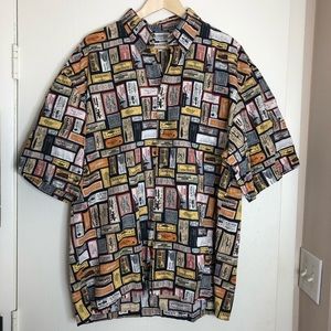 Columbia Retro Fishing Sign Short Sleeve Button Up